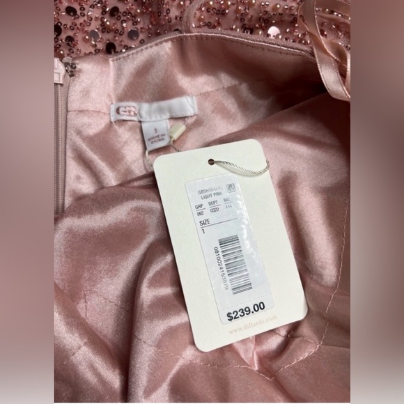 GB Social Rose Gold Sequin Mini Dress Junior Size 1 Homecoming Prom Cocktail - Picture 10 of 10